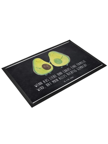 Mr. & Mrs. Panda Schmutzfangmatte Avocado Pärchen mit Spruch in Kreidetafel