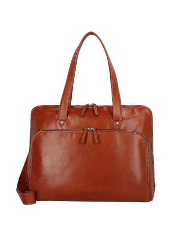 Leonhard Heyden Cambridge Schultertasche Leder 41 cm Laptopfach in cognac