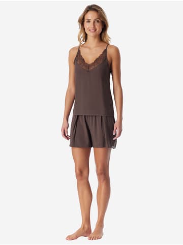 Schiesser Schlafanzug Modern Lace in deep brown