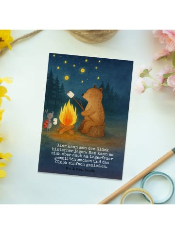 Mr. & Mrs. Panda Grußkarte Bär & Marienkäfer Lagerfeuer Design m... in Weiß