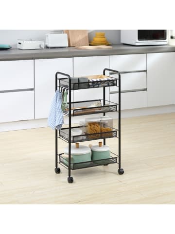 HOMCOM Servierwagen-45L x 26,5B x 84H cm-Schwarz