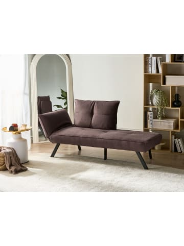 Beliani Chaiselongue ROCAMADOUR in Braun/Schwarz - (W) 150 x (H) 83 x (L) 72 cm