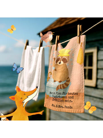 Mr. & Mrs. Panda Gästehandtücher Waschbär Design mit Spruch in Weiß