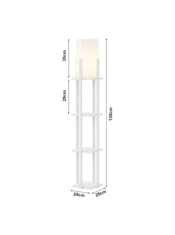 lux.pro Stehleuchte Stourbridge in Weiß (H)130cm (B)25cm (T)25cm