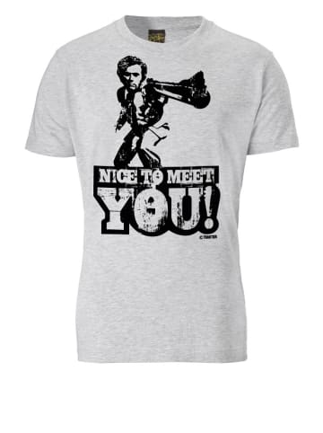 Logoshirt T-Shirt NICE TO MEET YOU in grau meliert