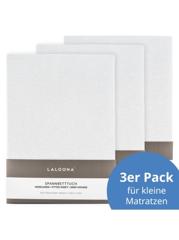 LaLoona Spannbetttuch 3er Pack für kleine Matratzen in weiss