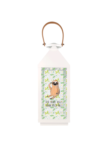 Mr. & Mrs. Panda Windlicht Outdoor Faultier Vogel mit Spruch in Transparent