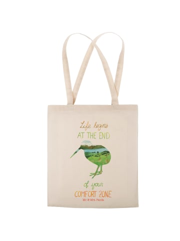 Mr. & Mrs. Panda Henkeltasche Kiwi Neuseeland mit Spruch in Bunt