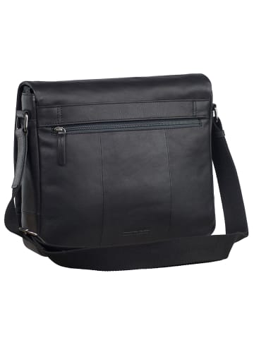 Leonhard Heyden Hamburg Messenger Leder 32 cm Laptopfach schwarz