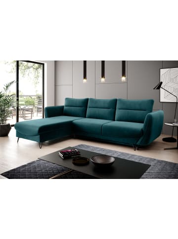 MF Design Sonic Recamiere Links in Türkis -  (L) 276 x (B) 276 x (H) 100 cm