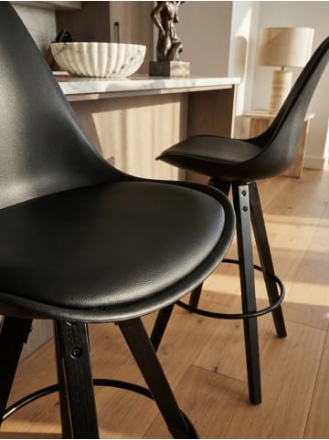KADIMA DESIGN 2er Set Barhocker Kunstleder / Massivholz