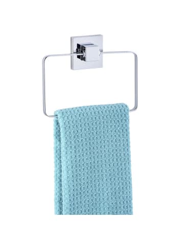 Wenko Badezimmer-Aufhänger QUADRO, Vacuum-Loc in Silbern, (B) 19 x (H) 14 cm