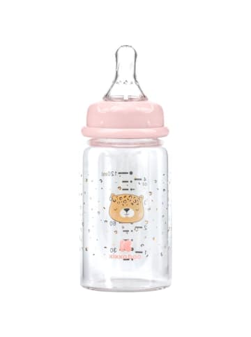 Kikkaboo Baby Glasflasche 120 ml in rosa