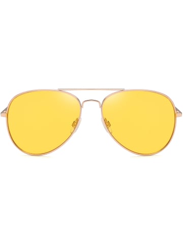 styleBREAKER Piloten Sonnenbrille in Gold / Gelb