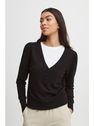 b.young Strickpullover BYMMPIMBA1 BUTTON JUMPER - 20812781 in black denim