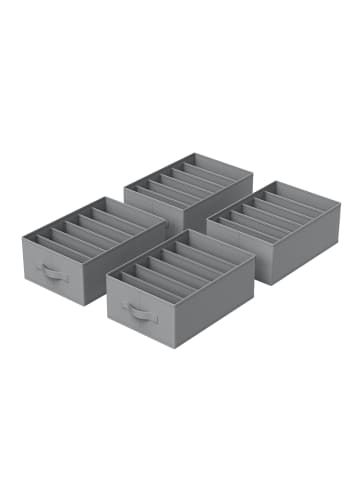SONGMICS 4er-Set: Aufbewahrungsbox Tina in Taubengrau - (B)30 x (H)17 x (T)42 cm