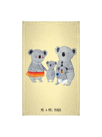 Mr. & Mrs. Panda Gästehandtuch Koala Familie ohne Spruch in Gelb Pastell