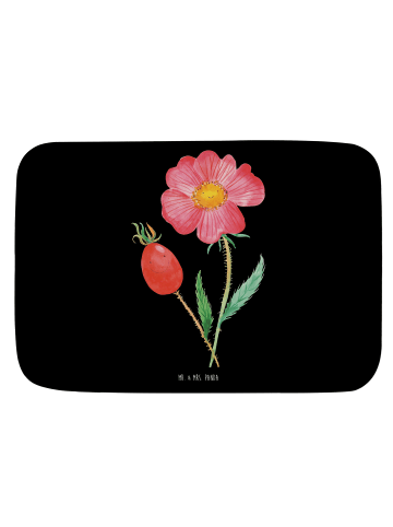 Mr. & Mrs. Panda Badezimmerteppich Blume HageRundunge ohne Spruch in Schwarz