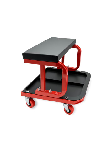 relaxdays Werkstatthocker in Schwarz/Rot - (B)36,5 x (H)37 x (T)38 cm