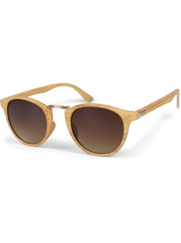 styleBREAKER Sonnenbrille in Hellbraun-Gold / Braun Verlauf