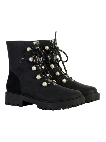 Desigual Lederstiefeletten Montante Biker Pearl Schwarz