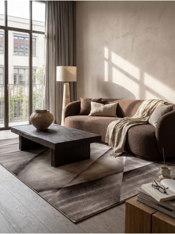 KADIMA DESIGN Teppich Kurzflor Waschbar Abstrakt ASPEN Strapazierfähig OEKO-TEX in Braun