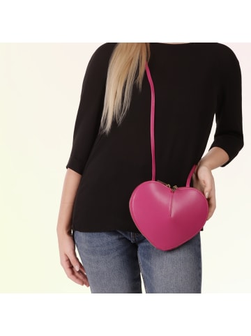 Toscanto Leder Umhängetasche Toscanto Tasche pink ca. 22cm