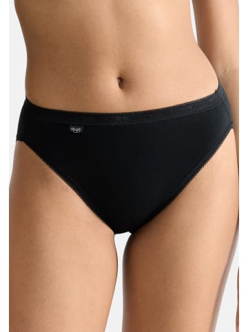 Sloggi Tai Slip Basic+ in Schwarz / weiß