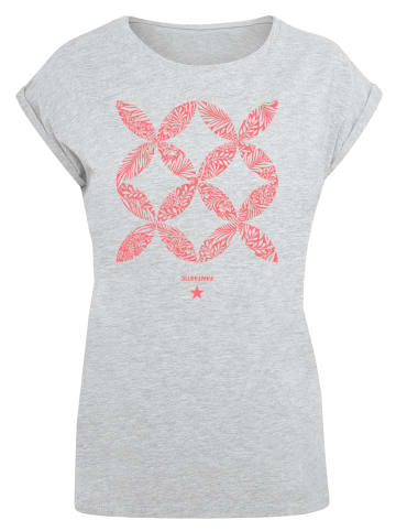 F4NT4STIC T-Shirt Blumenmuster Coral in grau meliert