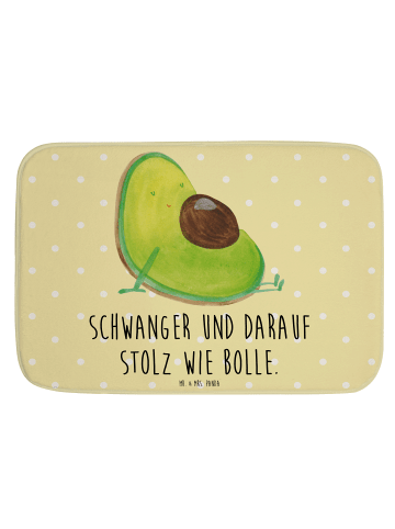 Mr. & Mrs. Panda Badezimmerteppich Avocado Schwangerschaft mit S... in Gelb Pastell