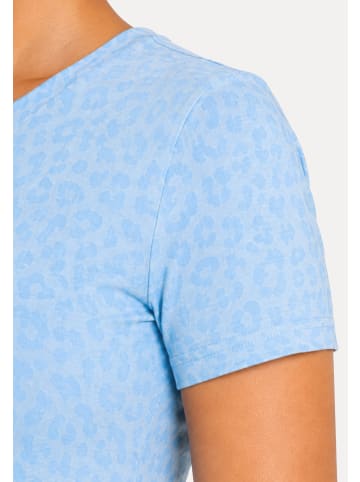 SMILODOX LEO T-Shirt Velvara in Hellblau Leo