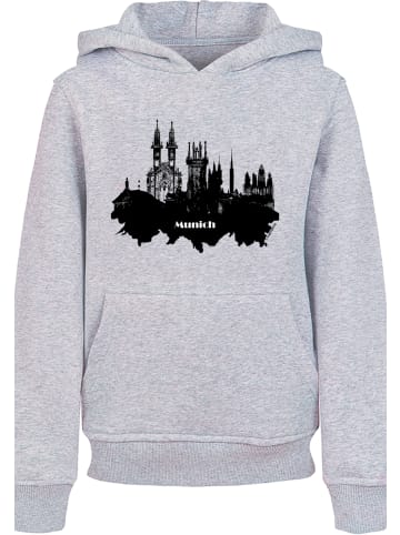 F4NT4STIC Hoodie Cities Collection - Munich skyline in grau meliert