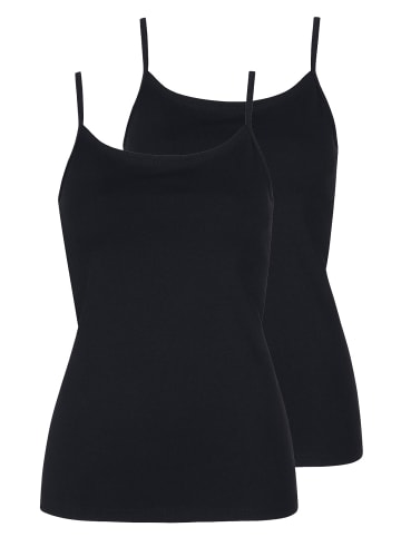 Lisca 2er Pack Trägerhemd in black