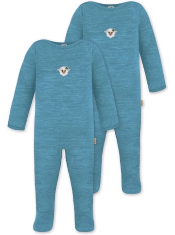 Normani Outdoor Sports 2x Baby Merino Strampler Levin in Blau