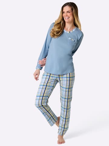 WITT WEIDEN Schlafanzug in eisblau-weiß-bedruckt