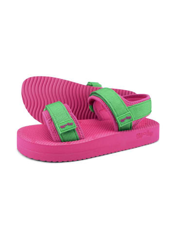 Flip Flop Sandalen "comfy*trek" in gartengrün/pink