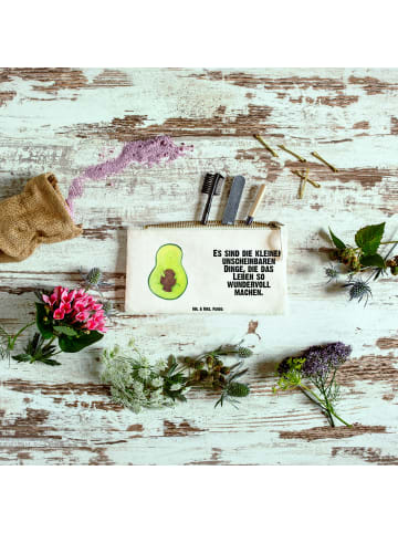 Mr. & Mrs. Panda Schminktasche Avocado Kern mit Spruch in Weiß