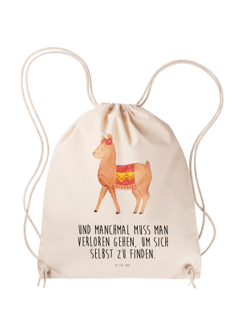 Mr. & Mrs. Panda Gymnastiktasche Alpaka Stolz mit Spruch in Creme