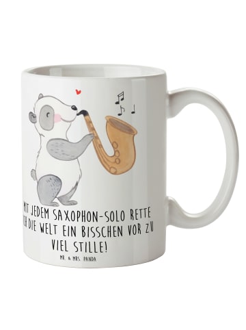 Mr. & Mrs. Panda Tasse Saxophon Magie mit Spruch in Weiß