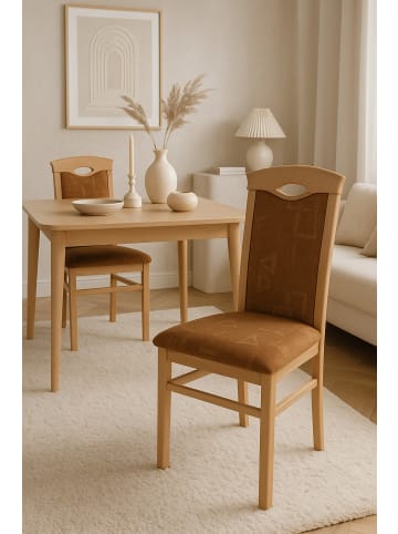 möbel-direkt Esszimmerstuhl (2 Stück) Massivholzstuhl in Buche/beige