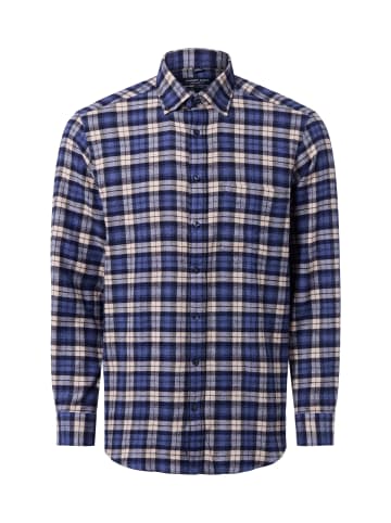 Andrew James Flanellhemd in sand blau - 0006