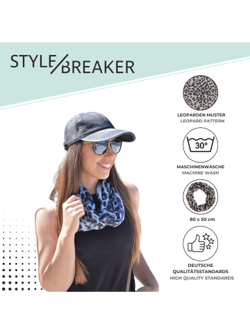 styleBREAKER Loop Schal Leo Muster in Braun-Schwarz