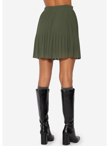 SASSYCLASSY Plissée-Rock aus Chiffon in Khaki