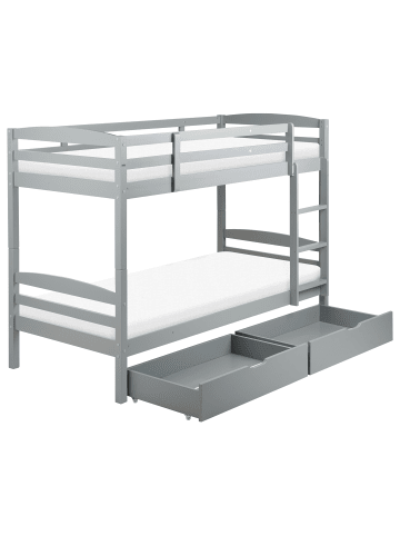 Beliani Hochbett REGAT in Grau - (W) 97 x (H) 147 x (L) 208 cm