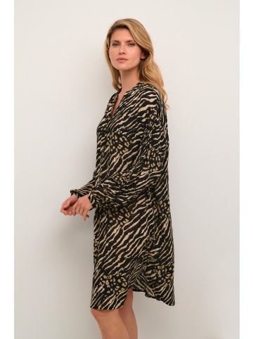 Kaffe Kleid KAamber Oversize fit in Black And Brown Animal Print