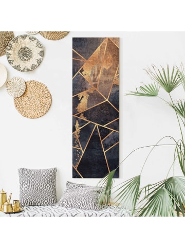 WALLART Leinwandbild - Onyx mit Gold in Schwarz