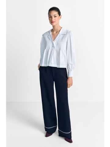 Rich & Royal Cotton Blouse with Peplum in White