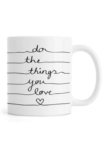 Juniqe Tasse "Do The Things You Love" in Schwarz & Weiß