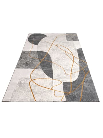KADIMA DESIGN Teppich Kurzflor Abstrakt Wohnzimmer in Grau