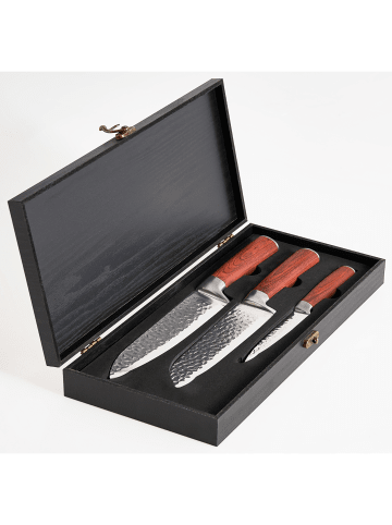 Beliani 4-tlg Küchenmesser-Set KASHIWA in Braun